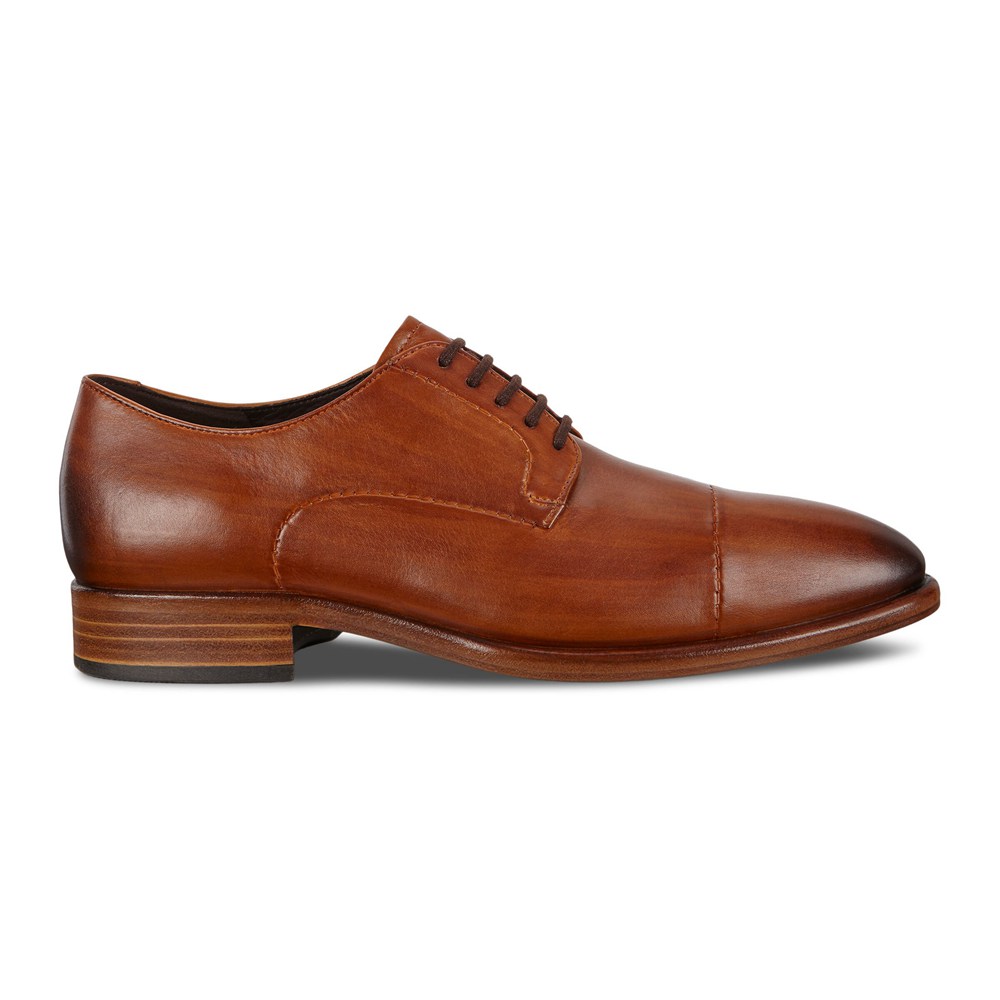 ECCO Mens Derby Shoe Brown - Vitrus Mondial Cap-Toes - TVE-642701